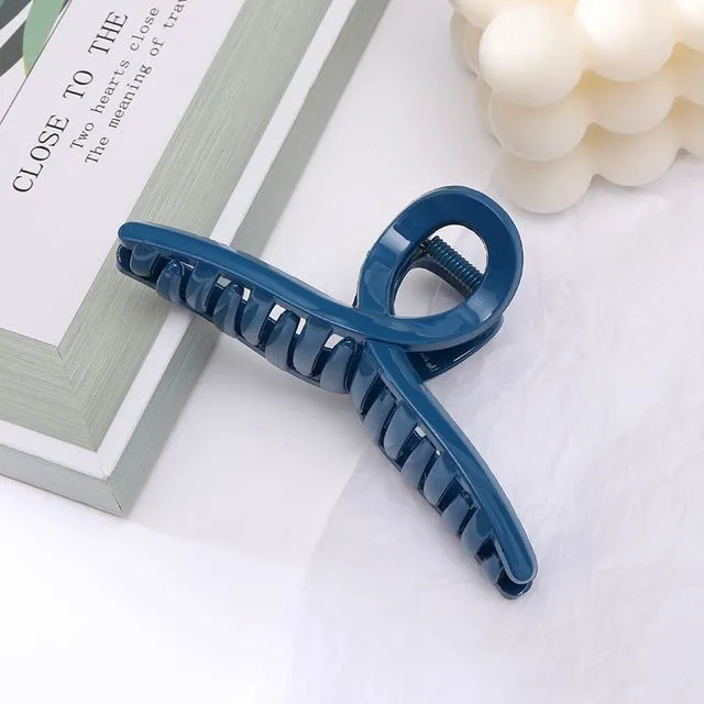 Large Hair Claw Clips For Thick & Thin Hair . French knot Clip - Blue