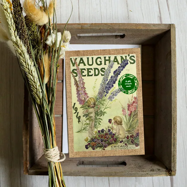 Greeting card with a gift of seeds - Vintage Herb Card