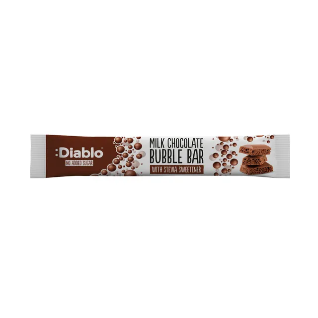:Diablo No Addded Sugar Milk Chocolate Bubble Bar 30g