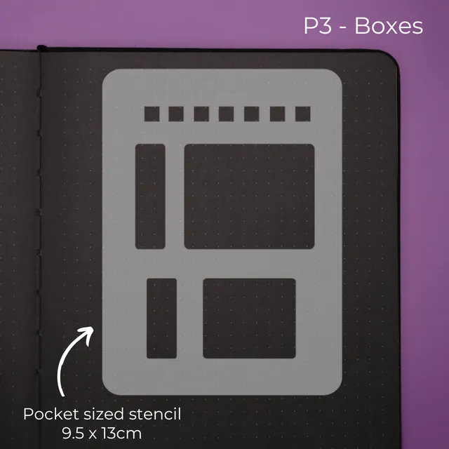 Pocket Journal stencil - Boxes and checklist