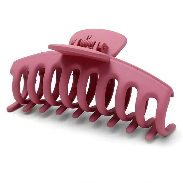 Extra Large hair claw clip - Solid frosted matte solid colors - Pink