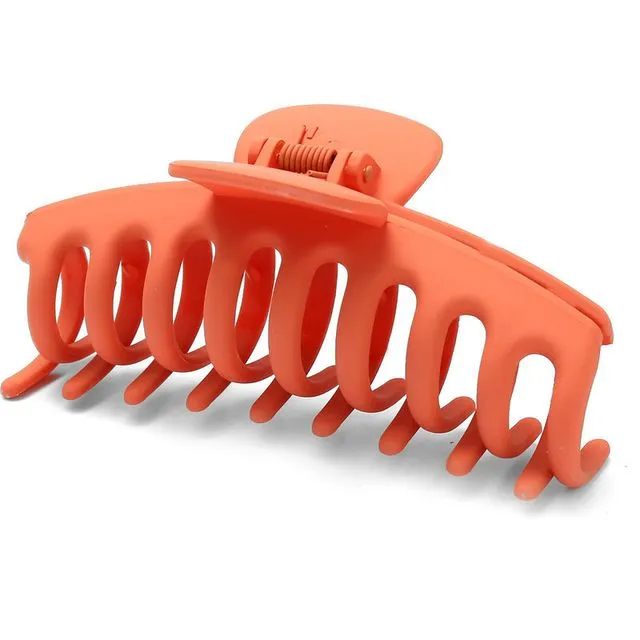 Extra Large hair claw clip - Solid frosted matte solid colors - Orange