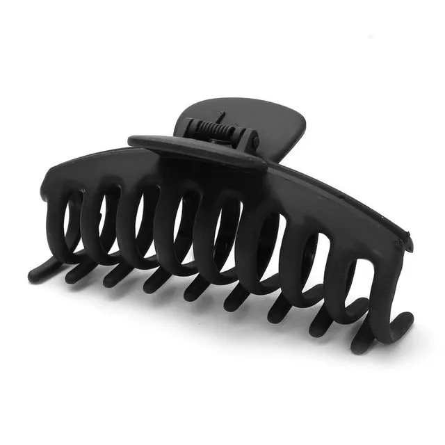 Extra Large hair claw clip - Solid frosted matte solid colors - Black