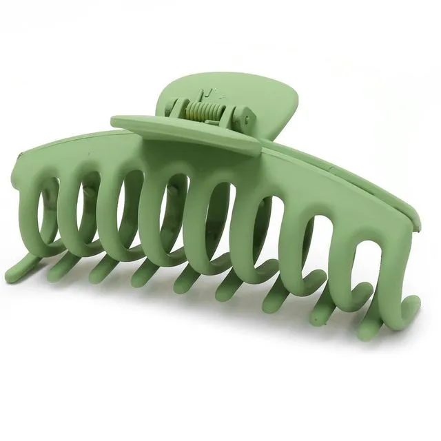 Extra Large hair claw clip - Solid frosted matte solid colors - Green