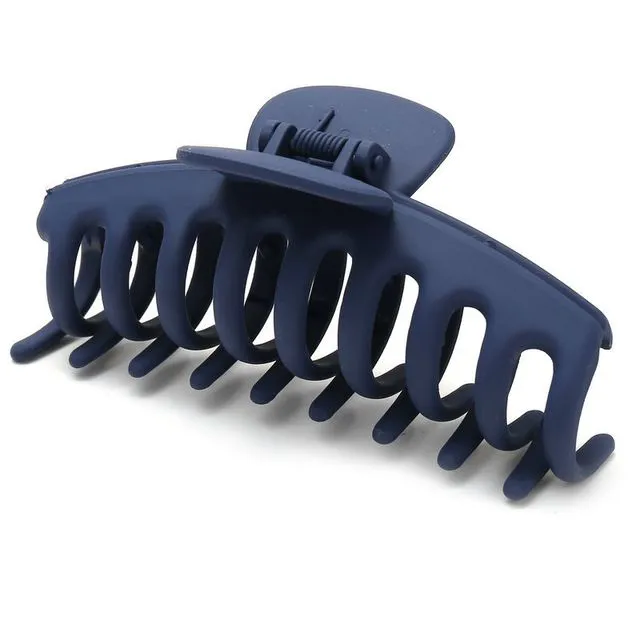 Extra Large hair claw clip - Solid frosted matte solid colors - Blue