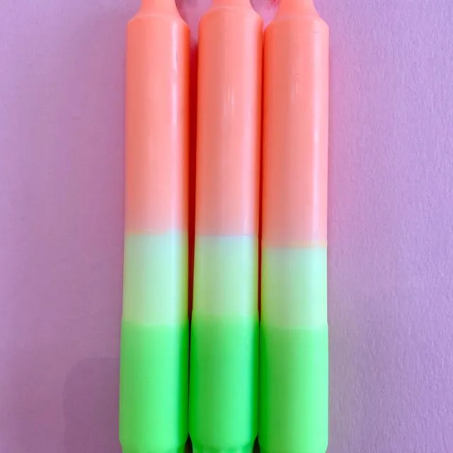 Neon Citrus Dip Dye Candle Trio