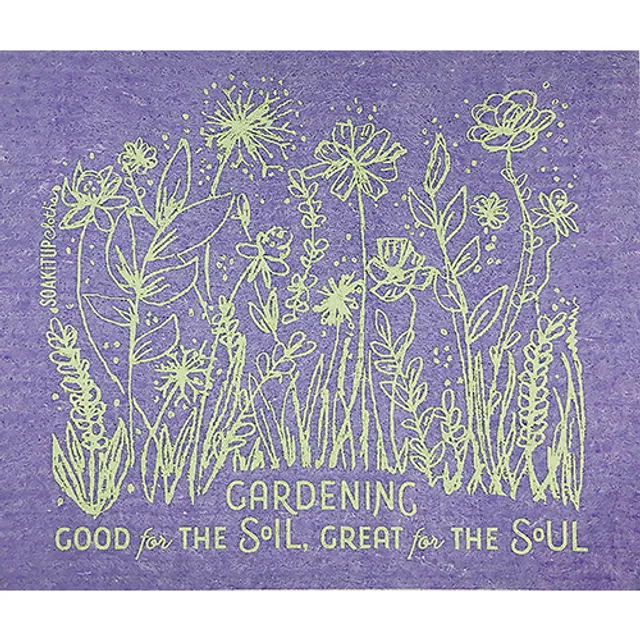 Gardening Good for Soil Great for Soul Purple Dishcloth