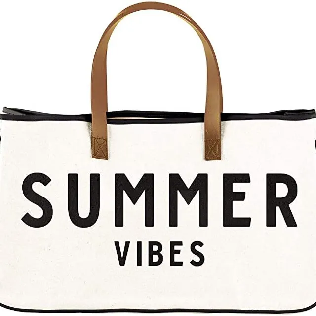 Summer Vibes Canvas Tote