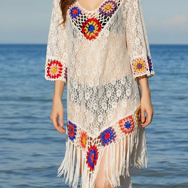 Vacation Tassel See Through Cover-Up