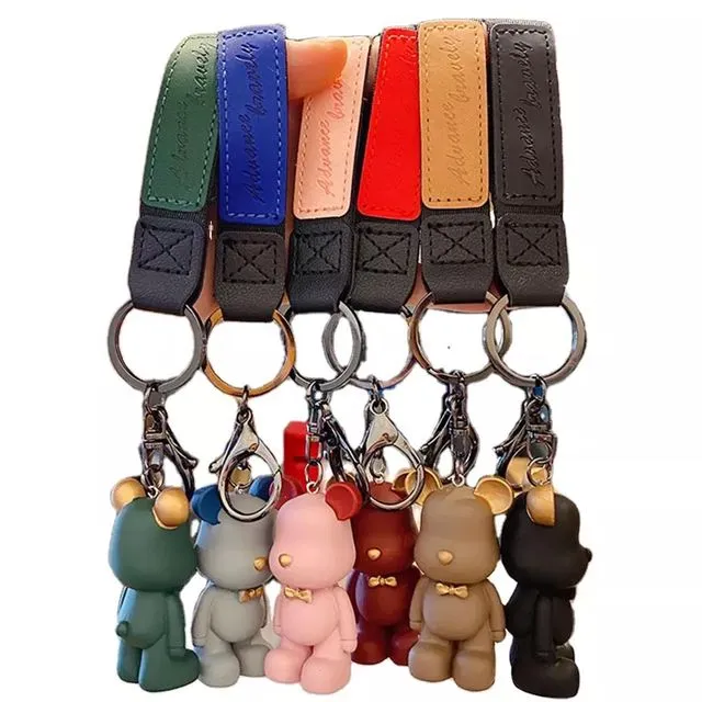 Wholesale Bow Tie Bear Keychain - Assorted