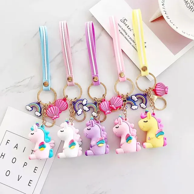 Wholesale Unicorn Rubber Keychain - Assorted