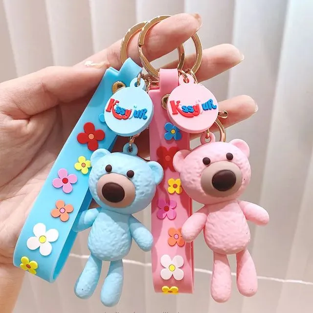 Wholesale 3D Bear Shaped Keychains - Assorted