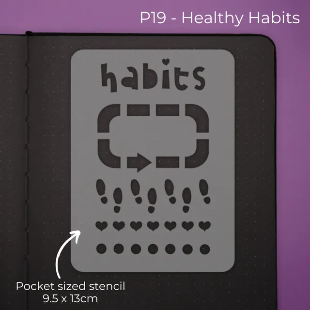 Pocket Journal stencil - Healthy habits