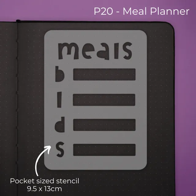 Pocket Journal stencil - Meal Planner
