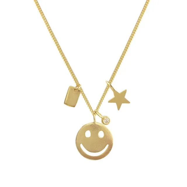 Smiley Necklace 925 Sterling Silver Necklace