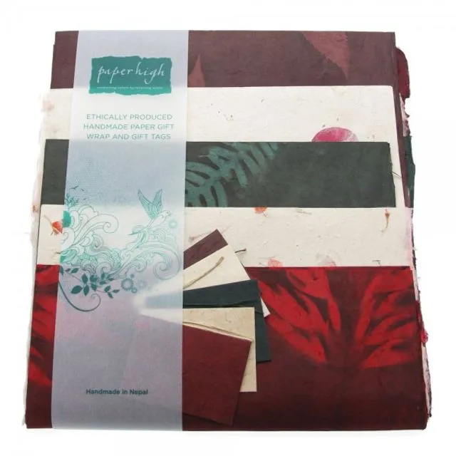 Natural Lokta 5 Sheet Gift Wrap Pack