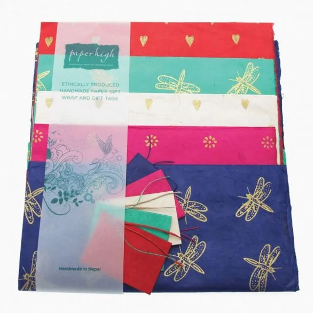 Natural Lokta Mixed 5 Sheet Gift Wrap Pack (55)