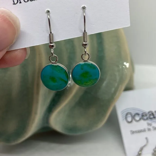 Sea Green Drop / Dangle Earrings | Stainless Steel