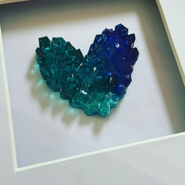 Framed Crystal 'Under the Sea' Ocean Heart