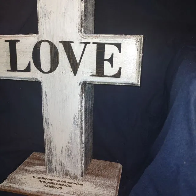 Wood Cross Love