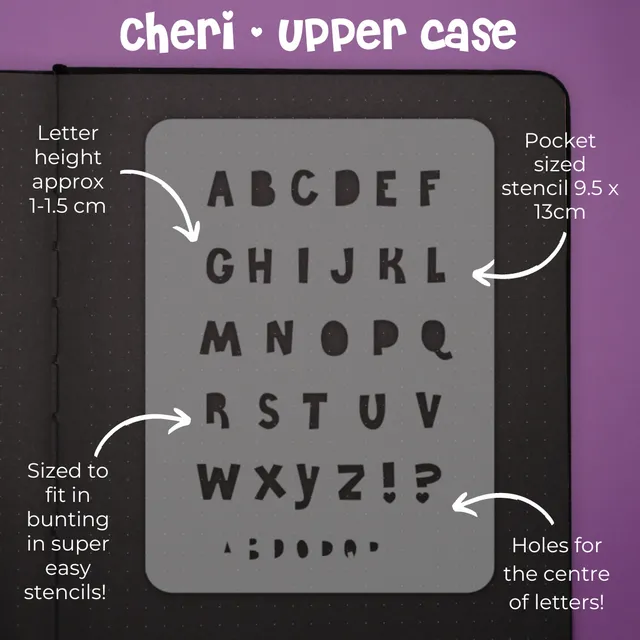 Pocket Font stencil - Cheri Upper Case