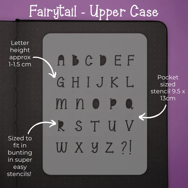 Pocket Font Stencil - Fairytale Upper Case