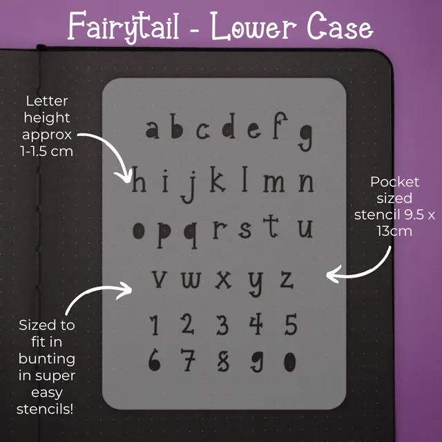 Pocket Font Stencil - Fairytale Lower Case