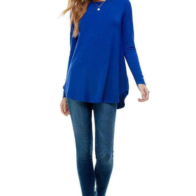 Royal Blue Crew Neck Long Sleeve Top [Made in USA] - Prepack 2(s)-2(m)-2(l)-2(xl),2(1x)-2(2x)-2(3x)