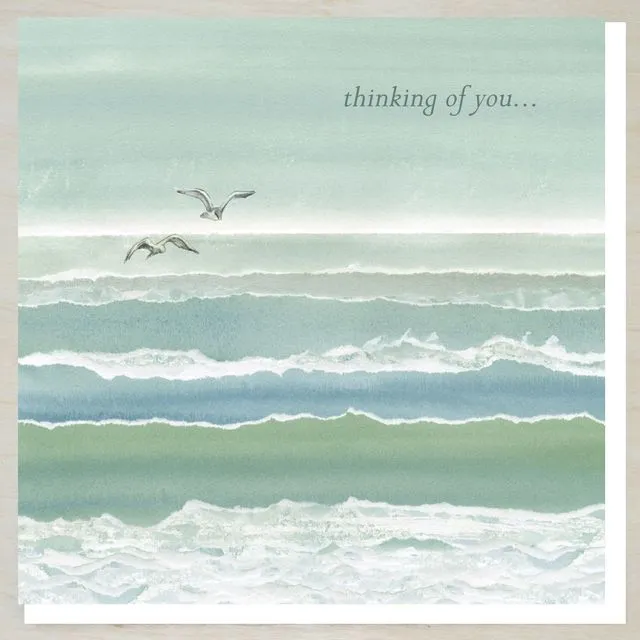 Thinking of you card (sea mist)(bundle of 6)