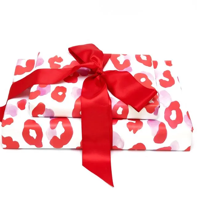 Red & Pink Leopard Gift Wrap