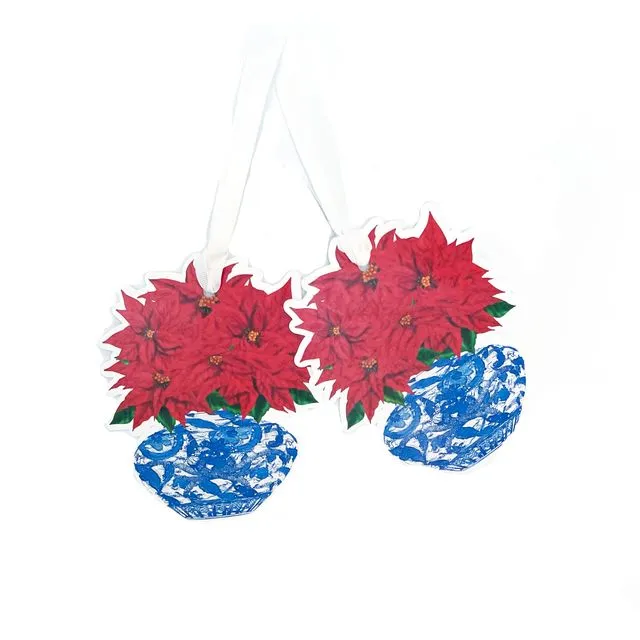 Poinsettia Chinoiserie Gift Tags