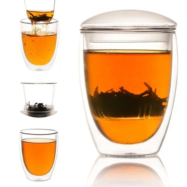 Loose leaf tea infuser glass