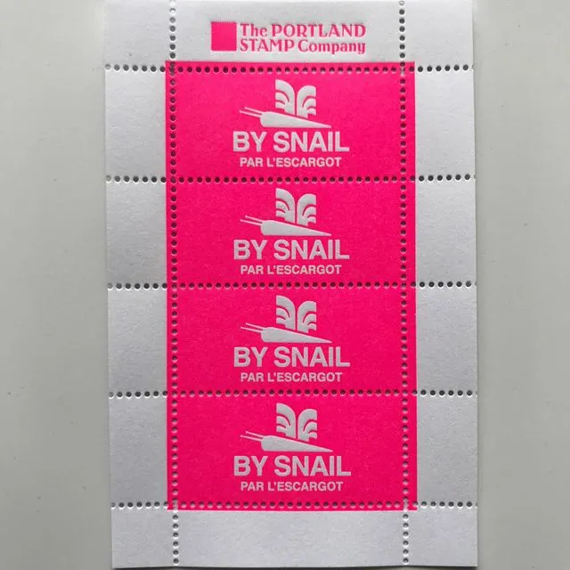By Snail - Escarglo - Pink - lick & stick stamps