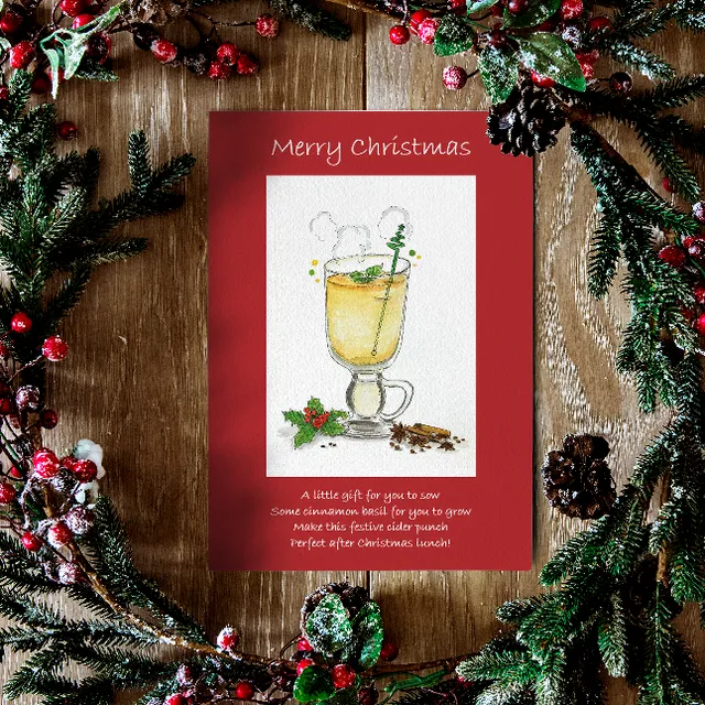 Christmas Card With A Gift Of Seeds - Grow Your Own Xmas Cocktail