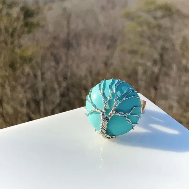 Walden Tree of Life Gemstone Rings, Turquoise