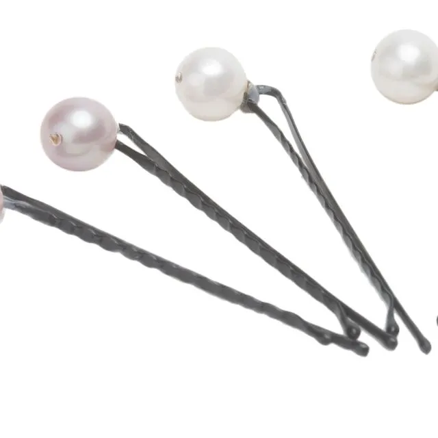 Pearl Hair Pins, White