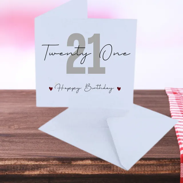 Twenty First Birthday Card - Handmade in UK