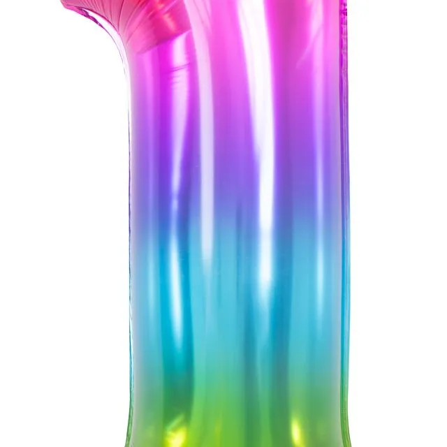 Foil Balloon Yummy Gummy Rainbow Number 1 - 81 cm