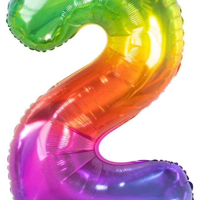 Foil Balloon Yummy Gummy Rainbow Number 2 - 81 cm