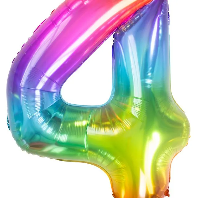 Foil Balloon Yummy Gummy Rainbow Number 4 - 81 cm