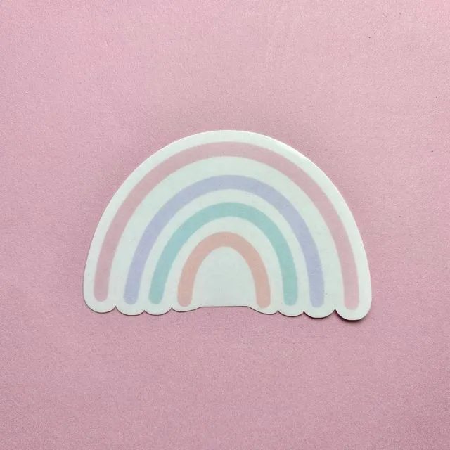 Pastel rainbow clear  vinyl transparent sticker