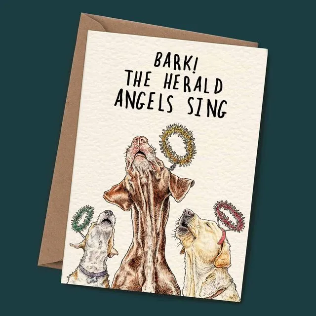 Bark Angels Card - Holiday Card - Christmas Card