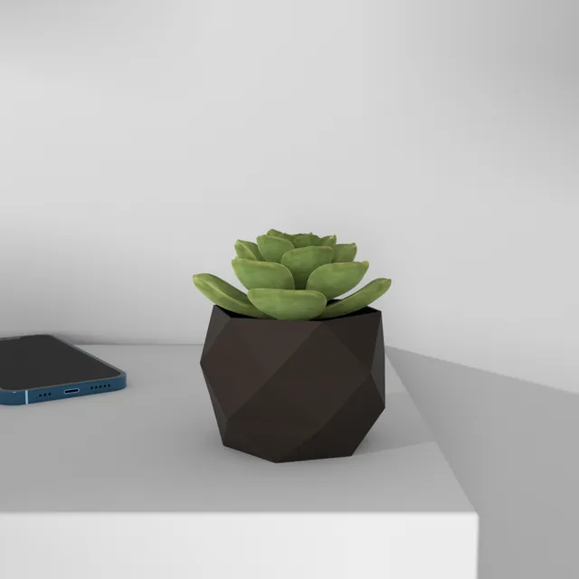 Low Poly Planters (dark brown)