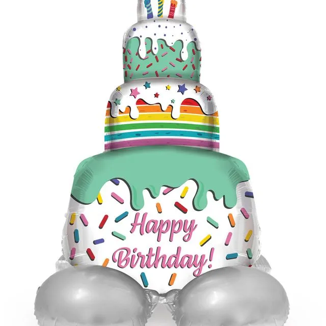 Foil Balloon 'Happy Birthday!' Cake Time - 72 cm