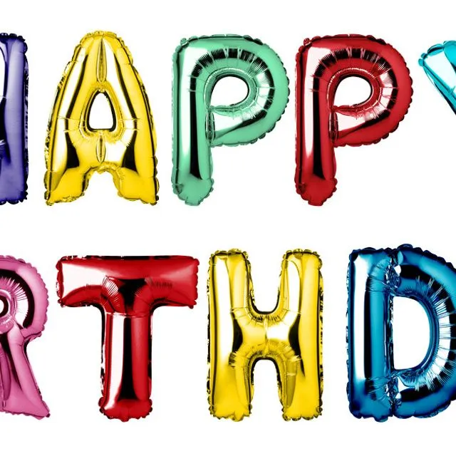 Foil Balloons 'Happy Birthday' Multicolored 36cm - 13 pieces