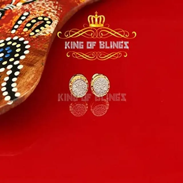 0.10CT Diamond Round Stud Earrings for Women in Yellow 925 Sterling Silver Men. SKU# 9998Y-A19KOB