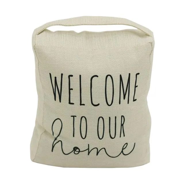 Welcome to Our Home Decorative Fabric Door Stopper