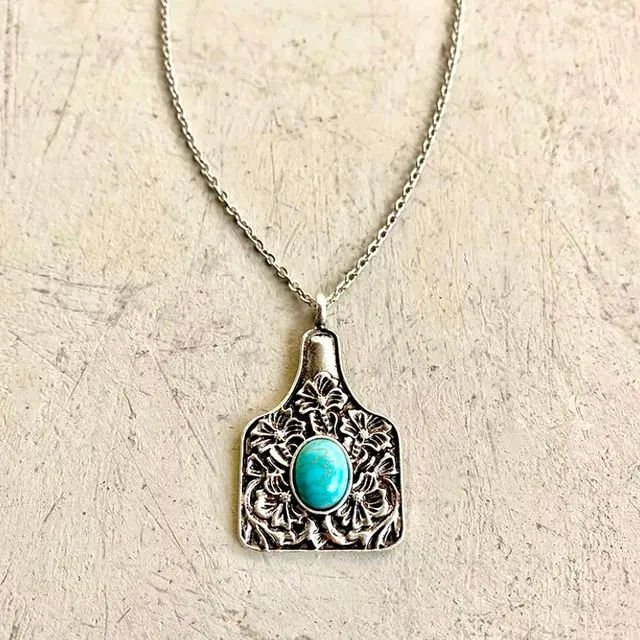 The Catalina Turquoise Pendant in Silver