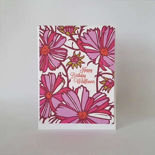 Birthday Wildflower Botanical Greeting Card