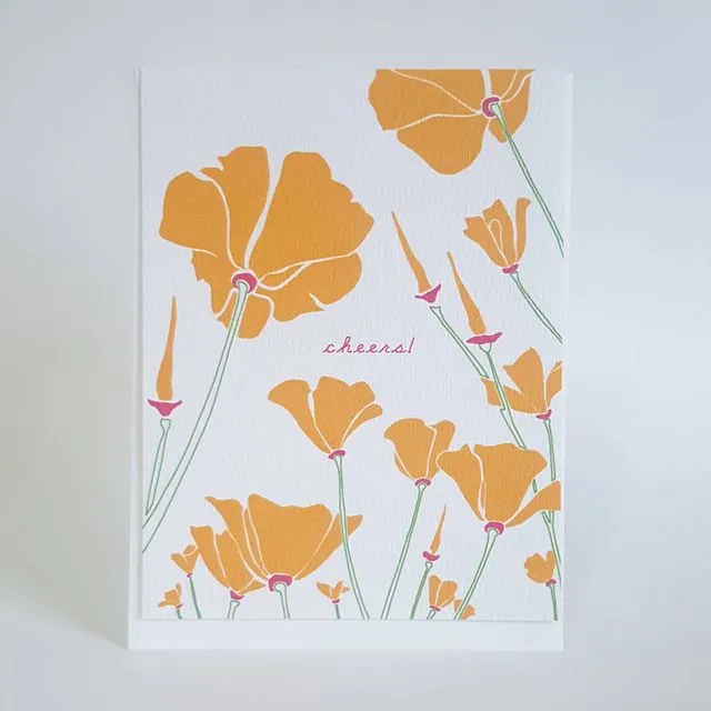 Poppy Cheers Greeting Card